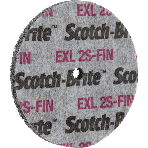 Meule homog&egrave;ne Scotch-Brite EXL, 3" x 1/2", Arbre de 1/4" Dufferin Supply