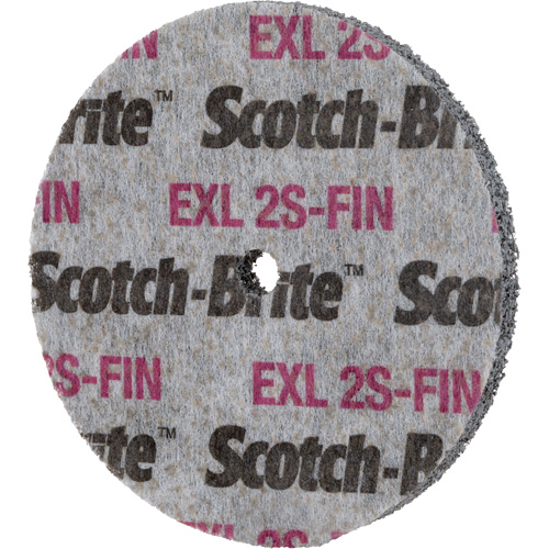 Meule homog&egrave;ne Scotch-Brite EXL, 3" x 1/2", Arbre de 1/4" Dufferin Supply