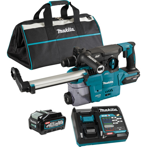 Marteau rotatif sans fil avec moteur sans balai XGT SDS-Plus avec accessoire daspiration des poussi&egrave;res DX10, 40 V, 1-3/16", 3 lb-pi, 0-840 tr/min Dufferin Supply