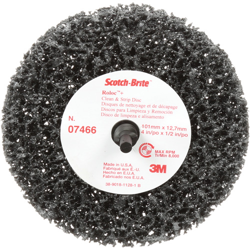 Disque de nettoyage et de d&eacute;capage Clean and Strip Roloc Scotch-Brite, 4" dia., Grain Extra grossier, Carbure de silicium Dufferin Supply
