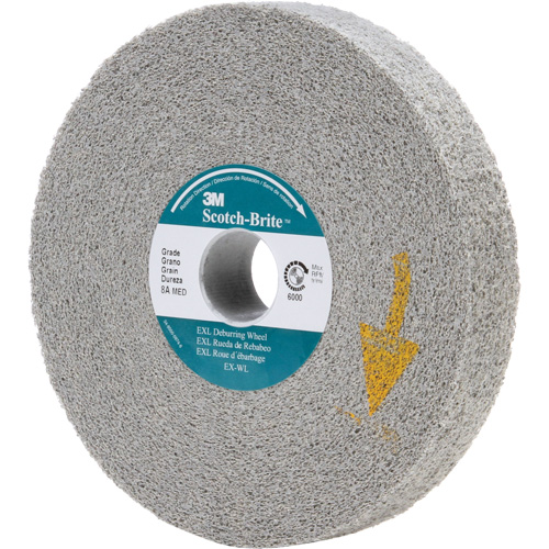 Meules d'&eacute;barbage EXL Scotch-Brite, 6" x 1", Arbre de 1", Oxyde d'aluminium Dufferin Supply