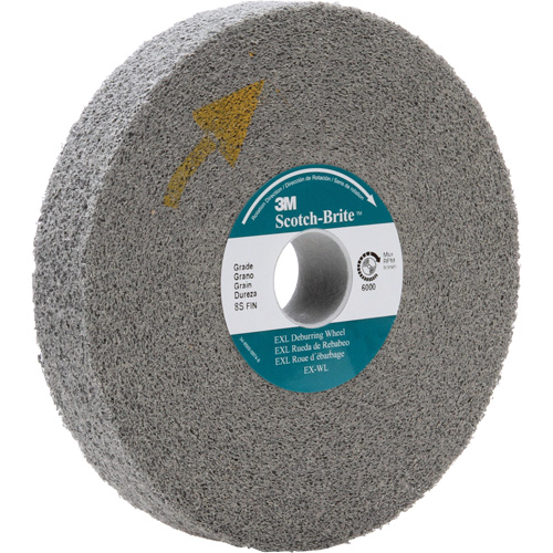 Meule d'&eacute;barbage EXL Scotch-Brite, 8" x 1", Arbre de 3" Dufferin Supply