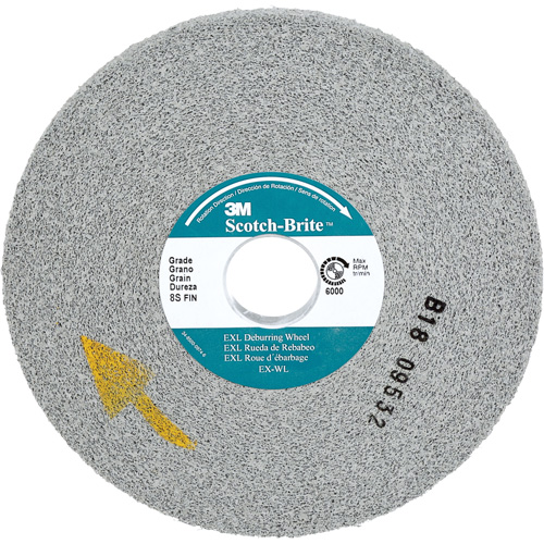 Scotch-Brite EXL Deburring Wheel, 6" x 1/2", 1" Arbor, Silicon Carbide Dufferin Supply