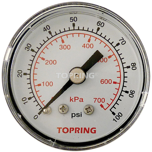 Pressure Gauge, 1-1/2" , 0 - 100 psi, Back Mount, Analogue Dufferin Supply