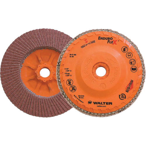 Enduro-Flex Flap Disc, 4-1/2" x 5/8"-11, Type 27, 60 Grit, Zirconia Alumina Dufferin Supply