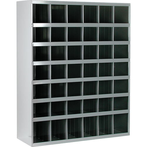 Steel Storage Bin Cabinet, 33-3/4" W x 12" D x 42" H, Grey Dufferin Supply