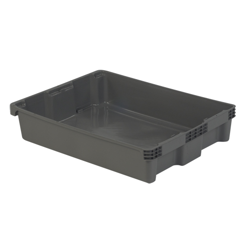 Contenants Stack-N-Nest Polylewton, 6,1" x 29,6" x 22,4", Gris Dufferin Supply