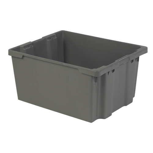 Polylewton Stack-N-Nest&reg; Containers, 15.1" x 30.1" x 24", Grey Dufferin Supply