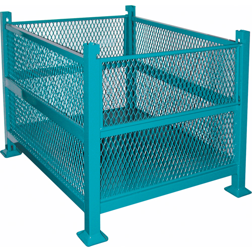 Conteneurs en m&eacute;tal grillag&eacute;, 2 panneaux repliables, Capacit&eacute; 3000 lb, 34,5" la x 40,5" p x 32,25" h Dufferin Supply