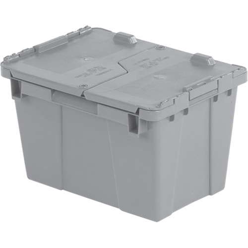 Contenants de distribution Flipak en plastique poly&eacute;thyl&egrave;ne (PE), 15,2" x 10,9" x 9,7", Gris Dufferin Supply