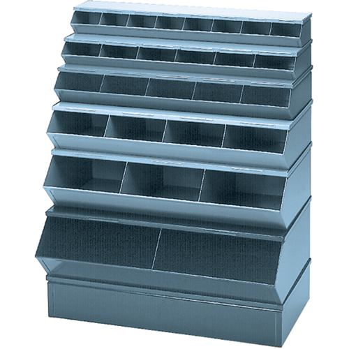 Bacs sectionnels superposables, Cap. 100 lb, 37" la x 18-3/4" p x 7-1/2" h, Bleu Dufferin Supply