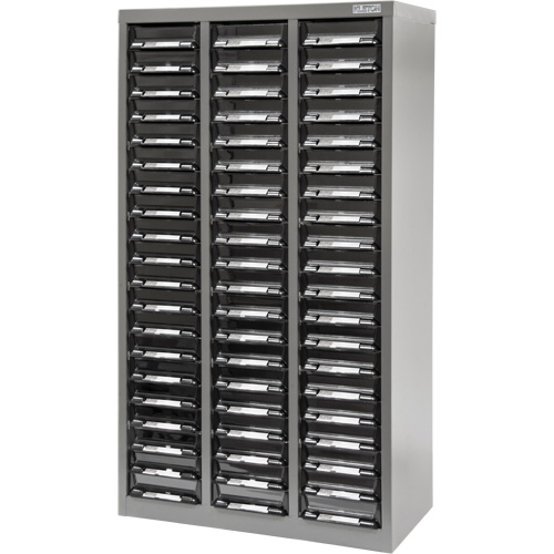 KPC-300 Parts Cabinet, Galvanized Steel, 60 Drawers, 21-3/10" x 10-2/5" x 36-9/10", Grey Dufferin Supply