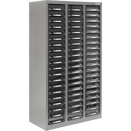 KPC-300 Parts Cabinet, Galvanized Steel, 60 Drawers, 21-3/10" x 10-2/5" x 36-9/10", Grey Dufferin Supply