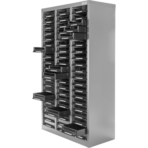 KPC-300 Parts Cabinet, Galvanized Steel, 60 Drawers, 21-3/10" x 10-2/5" x 36-9/10", Grey Dufferin Supply