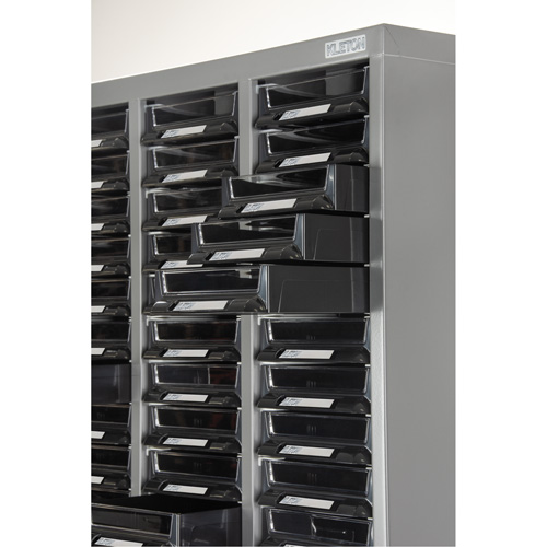 KPC-300 Parts Cabinet, Galvanized Steel, 60 Drawers, 21-3/10" x 10-2/5" x 36-9/10", Grey Dufferin Supply