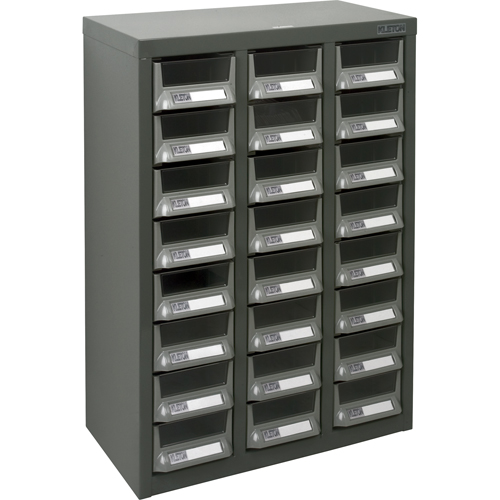 KPC-400 Parts Cabinet, Galvanized Steel, 24 Drawers, 17-3/10" x 8-7/10" x 25-3/5", Grey Dufferin Supply