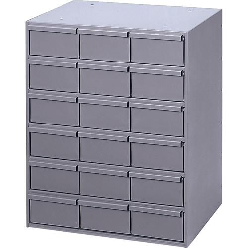 Industrial Drawer Cabinets, 18 Drawers, 17-1/4" W x 11-5/8" D x 21-1/4" H, Grey Dufferin Supply