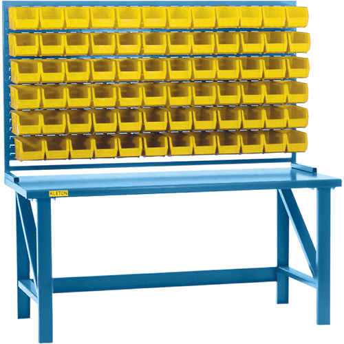 Louvered Rack with Bins, 72 Bins, 72" W x 15" D x 40" H Dufferin Supply