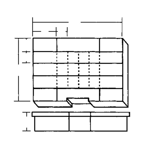 Compartment Case, Plastic, 24 Slots, 15-1/2" W x 11-3/4" D x 2-1/2" H, Grey Dufferin Supply