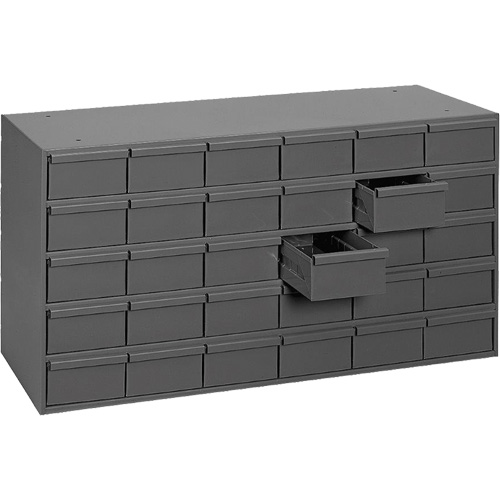 Casiers &agrave; tiroirs industriels, 30 tiroirs, 33-3/4" la x 11-5/8" p x 17-3/4" h, Gris Dufferin Supply