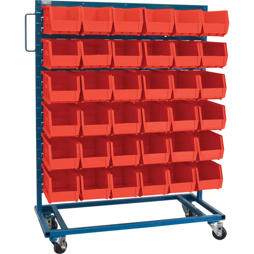 Single-Sided Mobile Bin Rack, Single-sided, 36 bins, 36" W x 16" D x 46-1/2" H Dufferin Supply