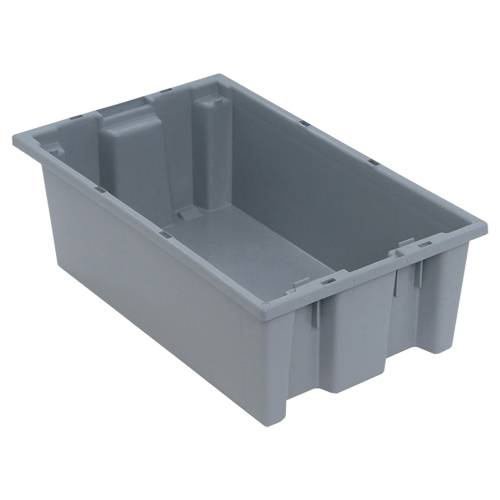 Stack & Nest Totes, 6" x 18" x 11", Grey Dufferin Supply