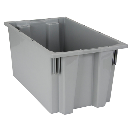 Stack & Nest Totes, 9" x 18" x 11", Grey Dufferin Supply