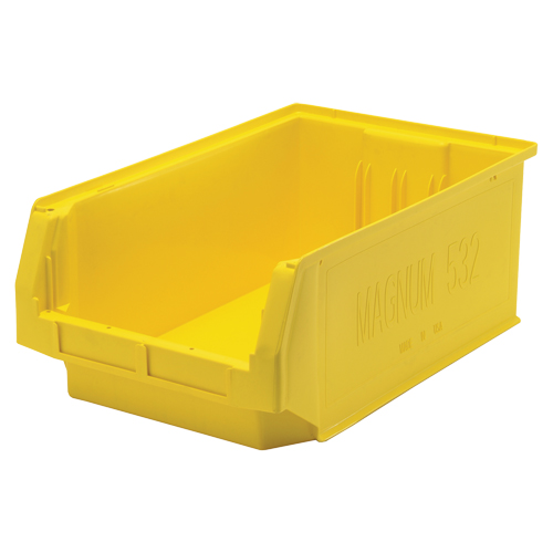 Giant Stacking Containers, 12.375" W x 19.75" D x 7.875" H, Yellow Dufferin Supply