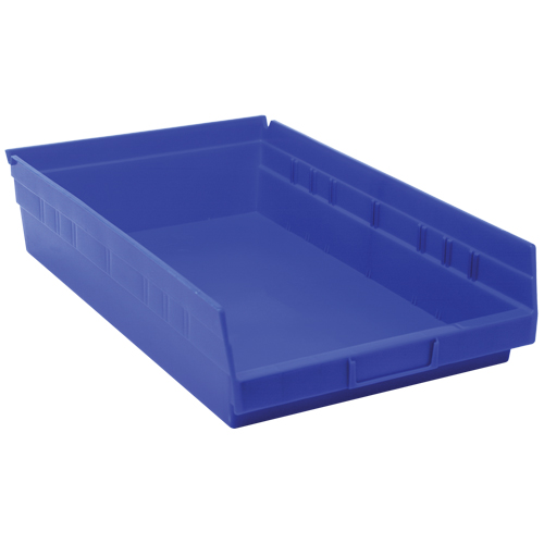 Bacs de rangement pour tablettes, 11-1/8" la x 4" H x 17-7/8" p, Bleu, Capacit&eacute; 40 lb Dufferin Supply