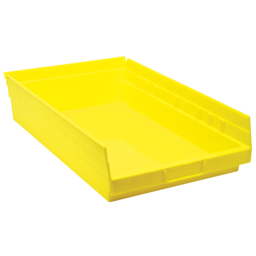 Shelf Bins, 11-1/8" W x 4" H x 17-7/8" D, Yellow, 40 lbs. Capacity Dufferin Supply