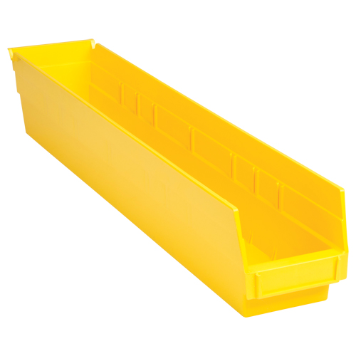 Bacs de rangement pour tablettes, 4-1/8" la x 4" H x 23-5/8" p, Jaune, Capacit&eacute; 50 lb Dufferin Supply