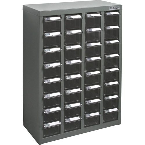 KPC-500 Parts Cabinet, Galvanized Steel, 32 Drawers, 18-1/10" x 8-7/10" x 25-3/5", Grey Dufferin Supply