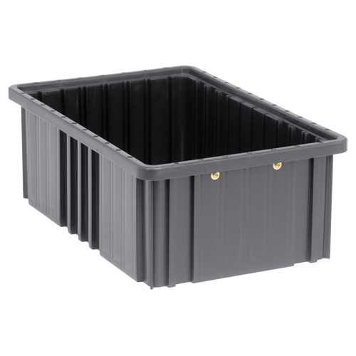 Conductive Dividable Grid Containers, Polypropylene, 10-7/8" W x 16-1/2" D x 6" H, Black Dufferin Supply