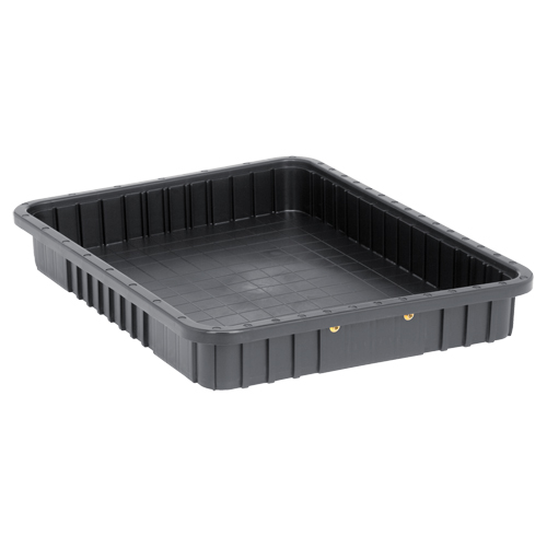 Conductive Dividable Grid Containers, Polypropylene, 17-1/2" W x 22-1/2" D x 3" H, Black Dufferin Supply