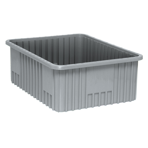 Contenants Divider Box, Plastique, 22,5" la x 17,5" p x 8" h, Gris Dufferin Supply