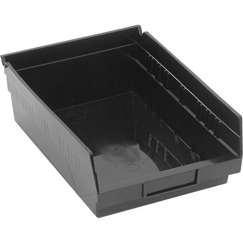 Shelf Bins, 8-3/8" W x 4" H x 11-5/8" D, Black, 30 lbs. Capacity Dufferin Supply
