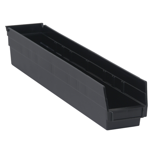Economy Shelf Bin, 4-1/8" W x 4" H x 23-5/8" D, Black Dufferin Supply