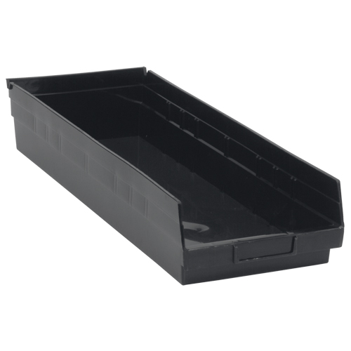Economy Shelf Bin, 8-3/8" W x 4" H x 23-5/8" D, Black, 60 lbs. Capacity Dufferin Supply