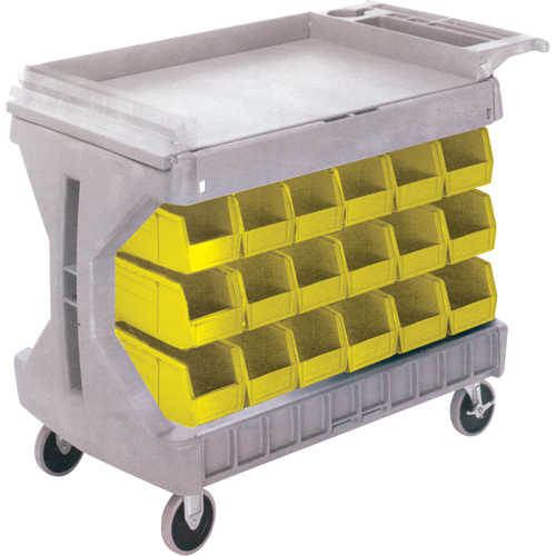 Pro Cart With Yellow Bins, Double-sided, 36 bins, 45-5/18" W x 24" D x 34-3/4" H Dufferin Supply