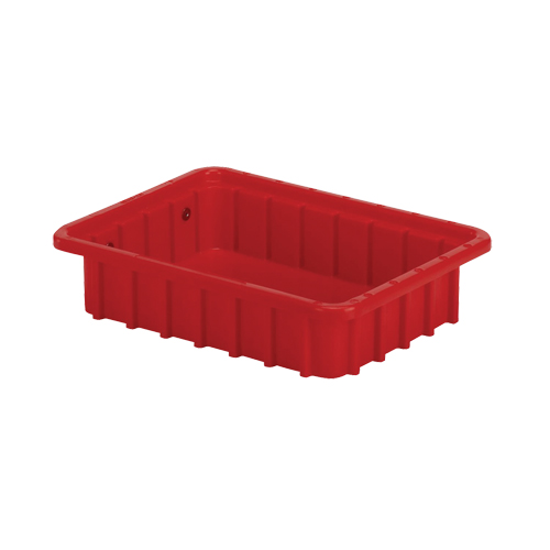 Divider Box&reg; Containers, Polyethylene, 10.8" W x 8.3" D x 2.5" H, Red Dufferin Supply