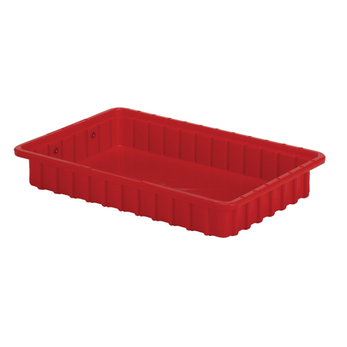 Contenants Divider Box, Poly&eacute;thyl&egrave;ne, 16,5" la x 10,9" p x 2,5" h, Rouge Dufferin Supply