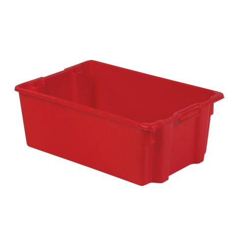 Polylewton Stack-N-Nest&reg; Containers, 10.5" x 28.4" x 18.7", Red Dufferin Supply