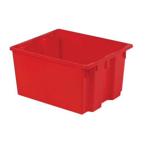 Polylewton Stack-N-Nest&reg; Containers, 13" x 24" x 20", Red Dufferin Supply