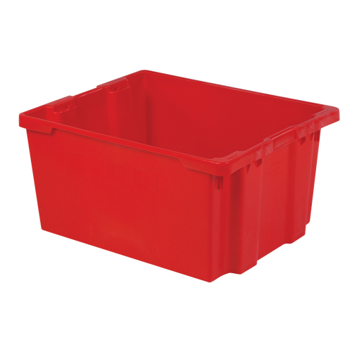 Polylewton Stack-N-Nest&reg; Containers, 15.1" x 30.1" x 24", Red Dufferin Supply