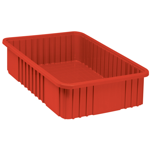 Divider Box&reg; Containers, Plastic, 22.5" W x 17.5" D x 6" H, Red Dufferin Supply