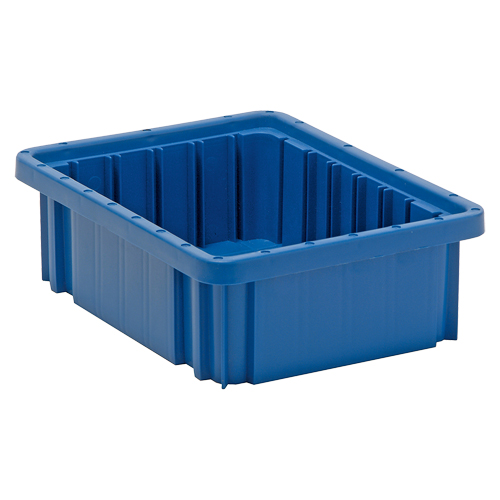 Divider Box&reg; Containers, Plastic, 10.9" W x 8.3" D x 3.5" H, Blue Dufferin Supply