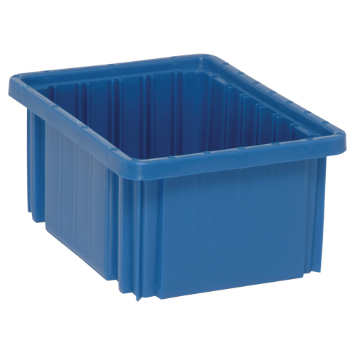 Divider Box&reg; Containers, Plastic, 10.9" W x 8.3" D x 5" H, Blue Dufferin Supply