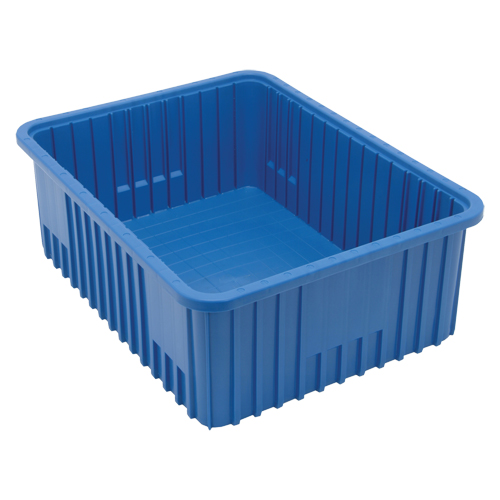 Divider Box&reg; Containers, Plastic, 22.5" W x 17.5" D x 8" H, Blue Dufferin Supply