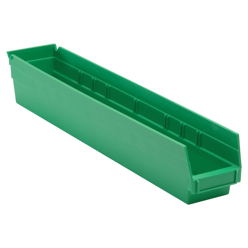 Bac pour &eacute;tag&egrave;re &eacute;conomique, 4-1/8" la, 4" h x 23-5/8" p, Vert Dufferin Supply