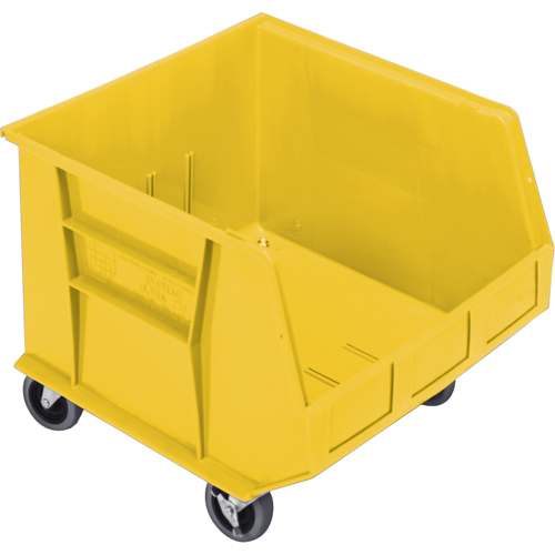 Mobile Bin, 14" H x 16-1/2" W x 18" D, 75 lbs. Capacity, Yellow Dufferin Supply